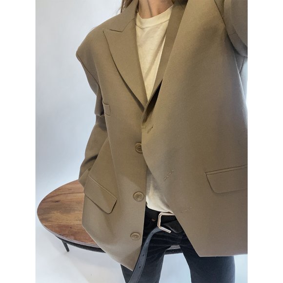 [LOW CLASSIC] /☆ 24FW VINTAGE 2-BUTTON WOOL BLAZER / BEIGE LOW CLASSIC Beige Wool Blazer Low Classic